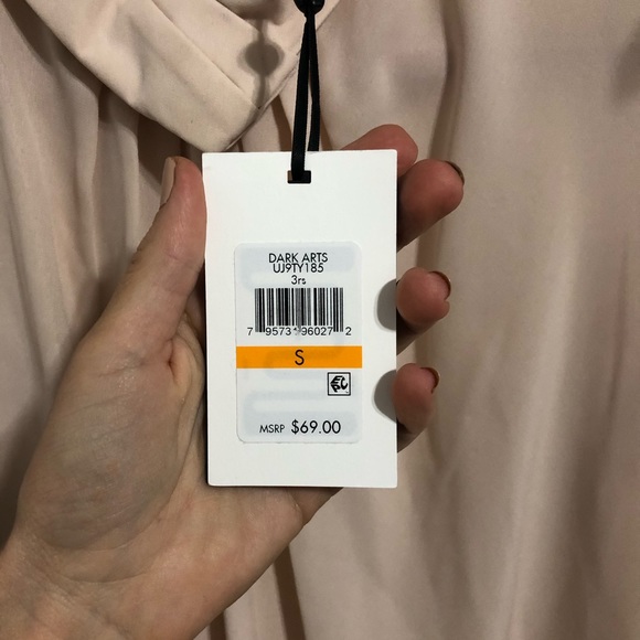 New DKNY Sheer Pink Collar Blouse - Picture 6 of 11